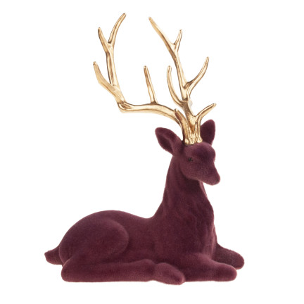 TG68410-10 RENIFER WELUROWY FIGURKA DEKORACYJNA NA STROIK ŚWIĘTA PREZENT