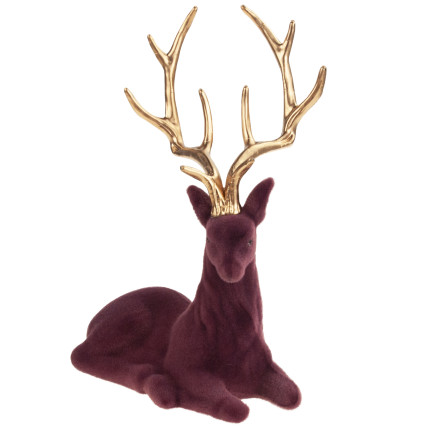 TG68410-10 RENIFER WELUROWY FIGURKA DEKORACYJNA NA STROIK ŚWIĘTA PREZENT