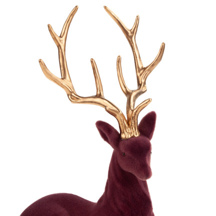 TG68410-10 RENIFER WELUROWY FIGURKA DEKORACYJNA NA STROIK ŚWIĘTA PREZENT