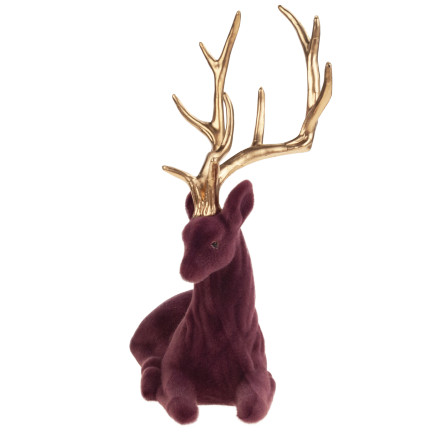 TG68410-10 RENIFER WELUROWY FIGURKA DEKORACYJNA NA STROIK ŚWIĘTA PREZENT