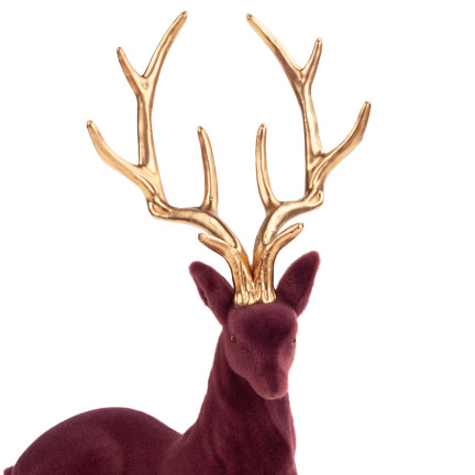 TG68410-10 RENIFER WELUROWY FIGURKA DEKORACYJNA NA STROIK ŚWIĘTA PREZENT