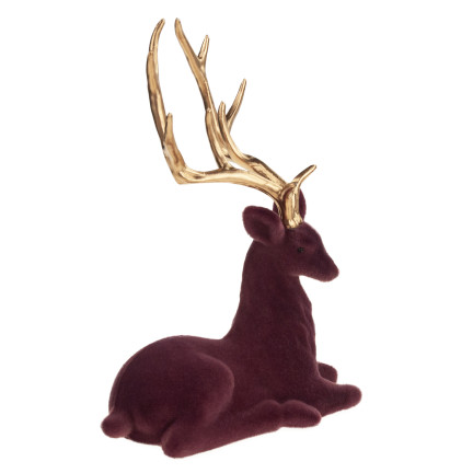 TG68410-10 RENIFER WELUROWY FIGURKA DEKORACYJNA NA STROIK ŚWIĘTA PREZENT
