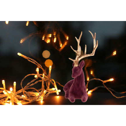 TG68410-10 RENIFER WELUROWY FIGURKA DEKORACYJNA NA STROIK ŚWIĘTA PREZENT