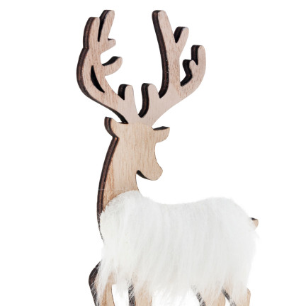 TG68651-1 RENIFER DREWNIANY Z FUTERKIEM FIGURKA DEKORACJA ŚWIĄTECZNA