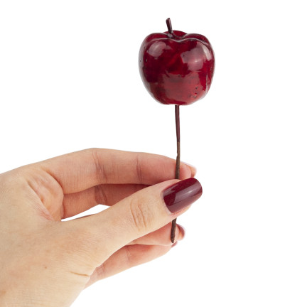 TG69139-4 JABŁUSZKA ZŁOTE JABUŁKA NA DRUCIKU PIKU OZDOBNE WIANKI STROIKI 8 SZT