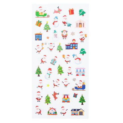 TG69531 NAKLEJKI ŚWIĄTECZNE BOŻONARODZENIOWE WZORY CHOINKA MIKOŁAJ BAŁWANEK na okno