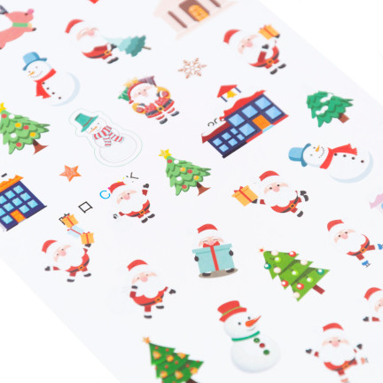 TG69531 NAKLEJKI ŚWIĄTECZNE BOŻONARODZENIOWE WZORY CHOINKA MIKOŁAJ BAŁWANEK na okno