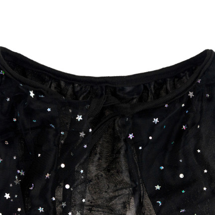 Przebranie czarownicy wiedźmy, czarne, połyskujące, dla dziewczynki, kapelusz i peleryna, strój Halloween, komplet