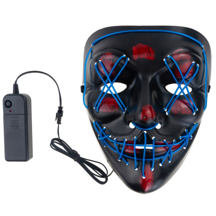 TG70276 MASKA LED ŚWIECĄCA LEDOWA HALLOWEEN IMPREZA PURGE STRASZNA NA BATERIE