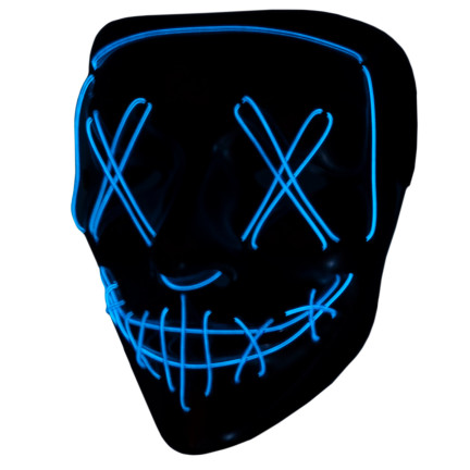 TG70276 MASKA LED ŚWIECĄCA LEDOWA HALLOWEEN IMPREZA PURGE STRASZNA NA BATERIE