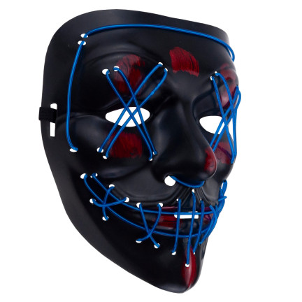 TG70276 MASKA LED ŚWIECĄCA LEDOWA HALLOWEEN IMPREZA PURGE STRASZNA NA BATERIE