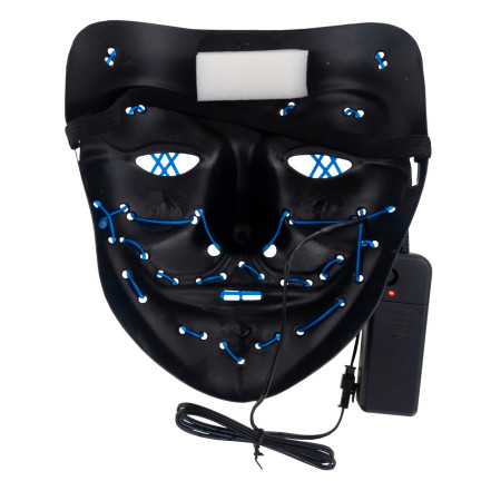 TG70276 MASKA LED ŚWIECĄCA LEDOWA HALLOWEEN IMPREZA PURGE STRASZNA NA BATERIE