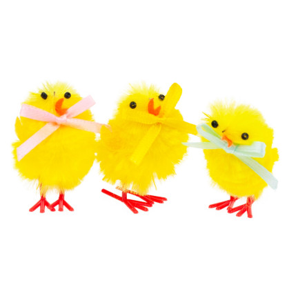 TG70403-1 KURCZACZKI KURCZAKI WIELKANOCNE PISKLĘTA KURA WIELKANOC STROIK FIGURKI 6szt