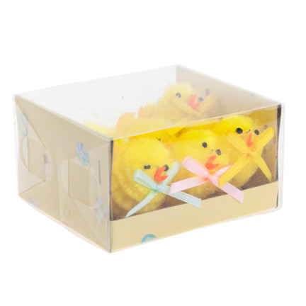 TG70403-1 KURCZACZKI KURCZAKI WIELKANOCNE PISKLĘTA KURA WIELKANOC STROIK FIGURKI 6szt