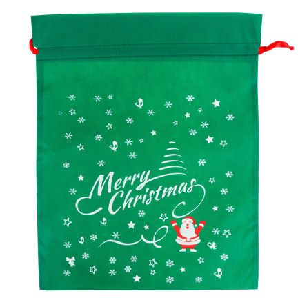TG70466-1 WOREK ŚWIĄTECZNY NA PREZENTY TORBA PREZENTOWA OPAKOWANIE ZIELONY DUŻY