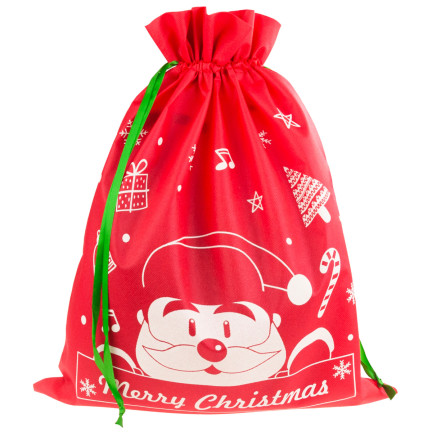 TG70466-2  WOREK NA PREZENTY MIKOŁAJA ŚWIĄTECZNY TORBA PREZENTOWA OPAKOWANIE CZERWONY DUŻY