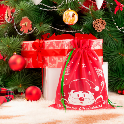 TG70466-2  WOREK NA PREZENTY MIKOŁAJA ŚWIĄTECZNY TORBA PREZENTOWA OPAKOWANIE CZERWONY DUŻY