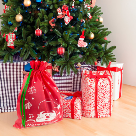 TG70466-2  WOREK NA PREZENTY MIKOŁAJA ŚWIĄTECZNY TORBA PREZENTOWA OPAKOWANIE CZERWONY DUŻY