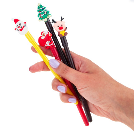 TG70496 DŁUGOPIS ŻELOWY ŚWIĄTECZNY MIKOŁAJ PREZENT NA MIKOŁAJKI ZESTAW 4SZT/KPL