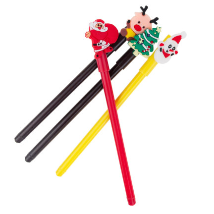 TG70496 DŁUGOPIS ŻELOWY ŚWIĄTECZNY MIKOŁAJ PREZENT NA MIKOŁAJKI ZESTAW 4SZT/KPL