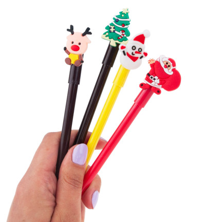 TG70496 DŁUGOPIS ŻELOWY ŚWIĄTECZNY MIKOŁAJ PREZENT NA MIKOŁAJKI ZESTAW 4SZT/KPL