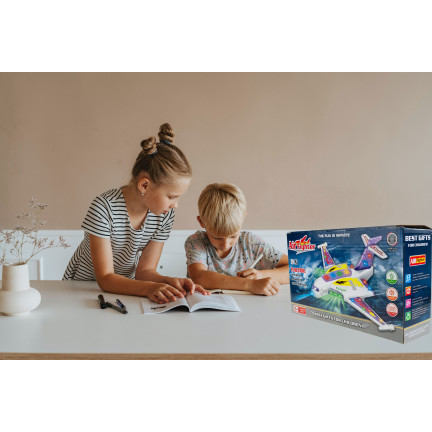 TG71057 SAMOLOT JEŻDŻĄCY INTERAKTYWNY ŚWIECĄCY LED GRAJĄCY DLA DZIECI Z DŹWIĘKIEM