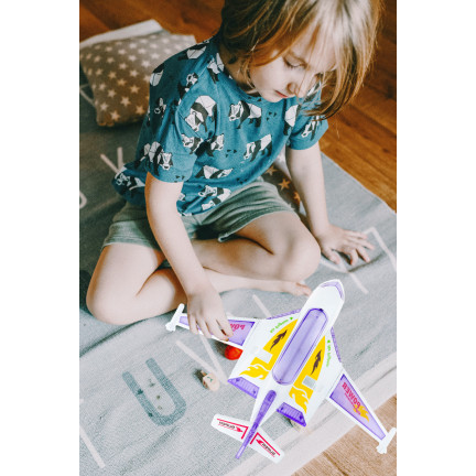 TG71057 SAMOLOT JEŻDŻĄCY INTERAKTYWNY ŚWIECĄCY LED GRAJĄCY DLA DZIECI Z DŹWIĘKIEM