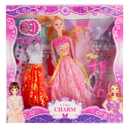 TG71060 LALKA Z AKCESORIAMI GARDEROBA UBRANIA DODATKI LUSTRO KRZESŁO SUSZARKA UBRANIA