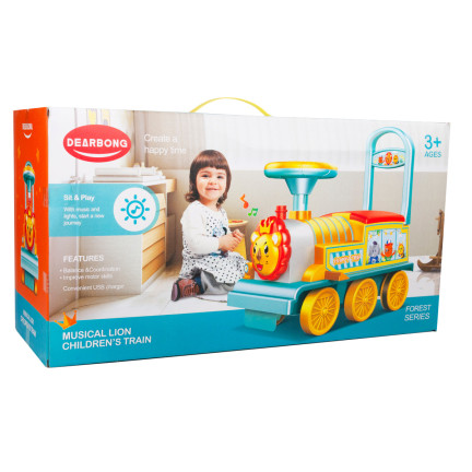 TG71061 JEŹDZIK PCHACZ INTERAKTYWNY LOKOMOTYWA CIUCHCIA Z DŹWIĘKAMI SCHOWEK POCIĄG