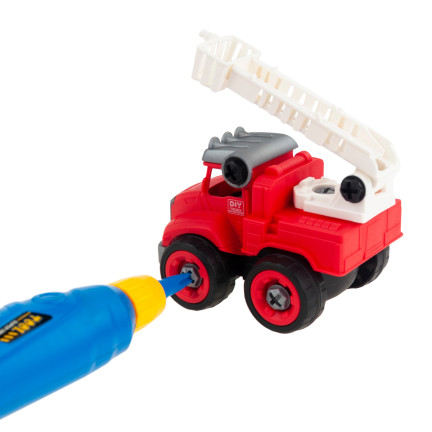 TG71069 MAŁY STRAŻAK ZESTAW MAŁEGO STRAŻAKA POJAZDY AUTKA WÓZ AKCESORIA HEŁM 4 W 1