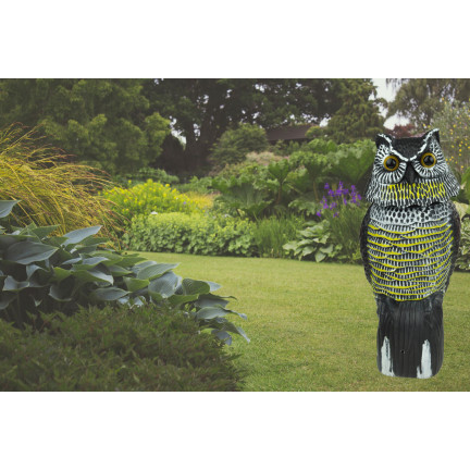 TG71078 ODSTRASZACZ PTAKÓW MYSZY SOWA Z RUCHOMĄ GŁOWĄ REALISTYCZNA SOWA