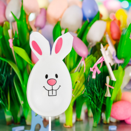 TG71183-1 JAJKA JAJA WIELKANOCNE ZAJĄCZKI Z USZAMI SKŁADANE PLASTIKOWE OZDOBNE 8SZT