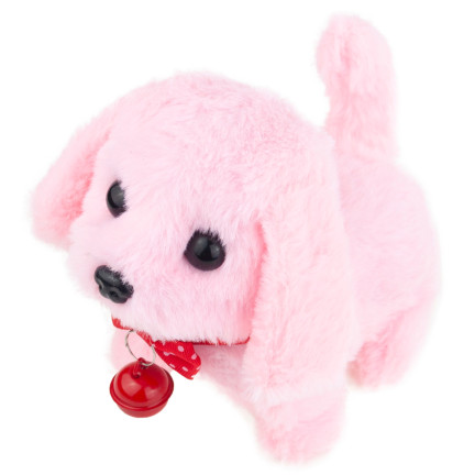 TG71193 INTERAKTYWNY PIESEK SZCZENIACZEK ZABAWKA RÓŻ CHODZI SZCZEKA KOKARDKA