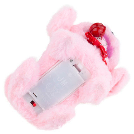 TG71193 INTERAKTYWNY PIESEK SZCZENIACZEK ZABAWKA RÓŻ CHODZI SZCZEKA KOKARDKA