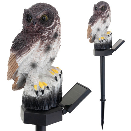 TG71281 LAMPA SOLARNA SOWA LED OGRODOWA DUŻA LAMPKA WBIJANA DEKORACJA DO OGRODU