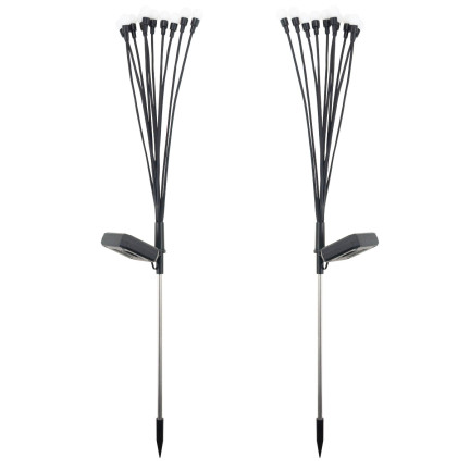 TG71287 LAMPA SOLAR KULECZKI LAMPKI SOLARNE 10 led 2szt OGRODOWA WBIJANA  kiwaczki