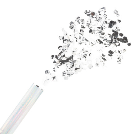 TG71314 KONFETTI SREBRNE TUBA STRZELAJĄCA NA ŚLUB ZARĘCZYNY ROCZNICA WESELE