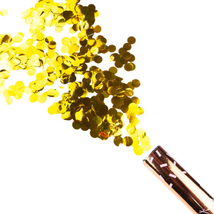 TG71317 KONFETTI ZŁOTE TUBA STRZELAJĄCA NA ŚLUB ZARĘCZYNY WALENTYNKI WESELE