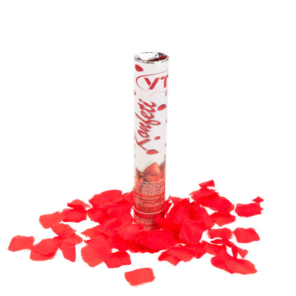 TG71326 KONFETTI PŁATKI RÓŻ CZERWONE TUBA STRZELAJĄCA NA ŚLUB ZARĘCZYNY WALENTYNKI WESELE