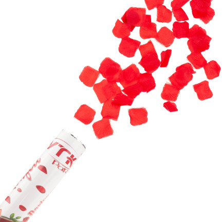 TG71326 KONFETTI PŁATKI RÓŻ CZERWONE TUBA STRZELAJĄCA NA ŚLUB ZARĘCZYNY WALENTYNKI WESELE