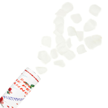 TG71329 KONFETTI PŁATKI RÓŻ BIAŁE TUBA STRZELAJĄCA NA ŚLUB ZARĘCZYNY WALENTYNKI WESELE