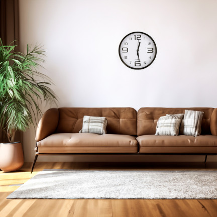 TG71354 ZEGAR ŚCIENNY CZYTELNY SEKUNDNIK STYLOWY GRUBY DO SALONU KUCHNI AA R6