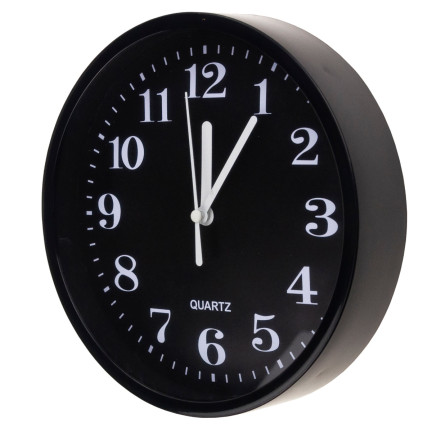 TG71355 ZEGAR czarny ŚCIENNY CZYTELNY SEKUNDNIK STYLOWY
