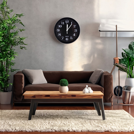 TG71355 ZEGAR czarny ŚCIENNY CZYTELNY SEKUNDNIK STYLOWY