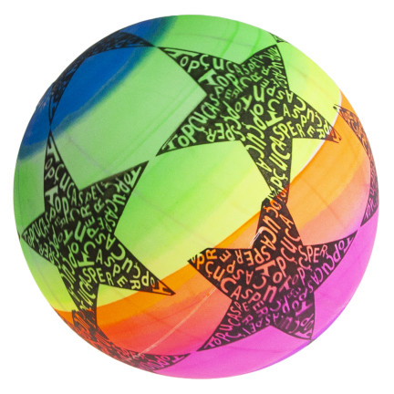 TG71357 PIŁKA GUMOWA KOLOROWA GWIAZDKI TĘCZOWA DLA DZIECI DO DOMU NA ZEWNĄTRZ