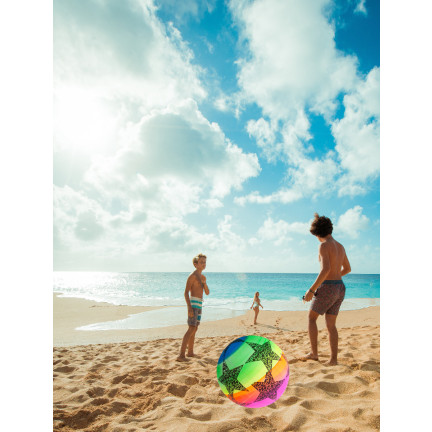 TG71357 PIŁKA GUMOWA KOLOROWA GWIAZDKI TĘCZOWA DLA DZIECI DO DOMU NA ZEWNĄTRZ