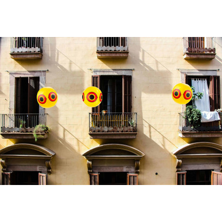 TG71386 ŻÓŁTY BALON ODSTRASZAJĄCY PTAKI GOŁĘBIE SZPAKI DO PŁOSZENIA PTAKÓW