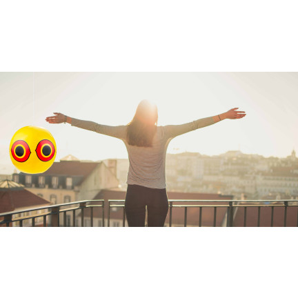 TG71386 ŻÓŁTY BALON ODSTRASZAJĄCY PTAKI GOŁĘBIE SZPAKI DO PŁOSZENIA PTAKÓW