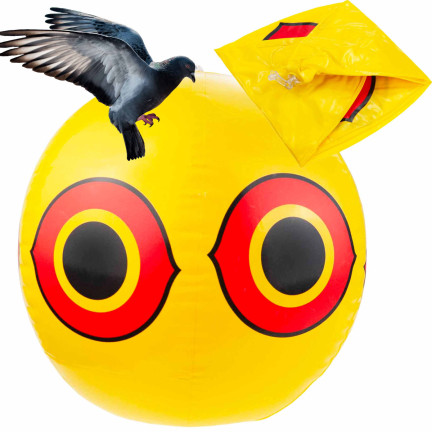 TG71386 ŻÓŁTY BALON ODSTRASZAJĄCY PTAKI GOŁĘBIE SZPAKI DO PŁOSZENIA PTAKÓW