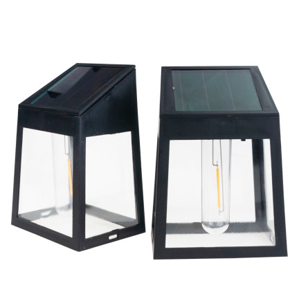 TG71390 LAMPA SOLARNA KINKIET ŚCIENNA ŻARÓWKA LED 2SZT CZUJNIK ZMIERZCHU SOLAR